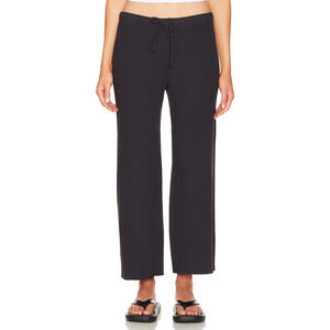 Monrow 'Waffle' Black Crop Lounge Sweatpants Size M